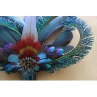 Crystal Feather art Sculpture Feather Fantasies Lorra Lee Rose Blue Power   191326813265